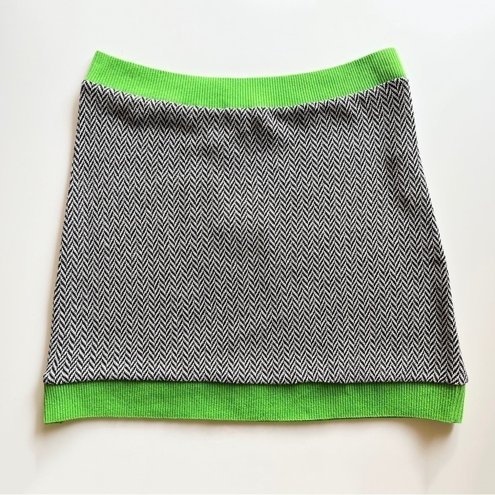Zara Jacquard Chevron Knit Mini Skirt Size L